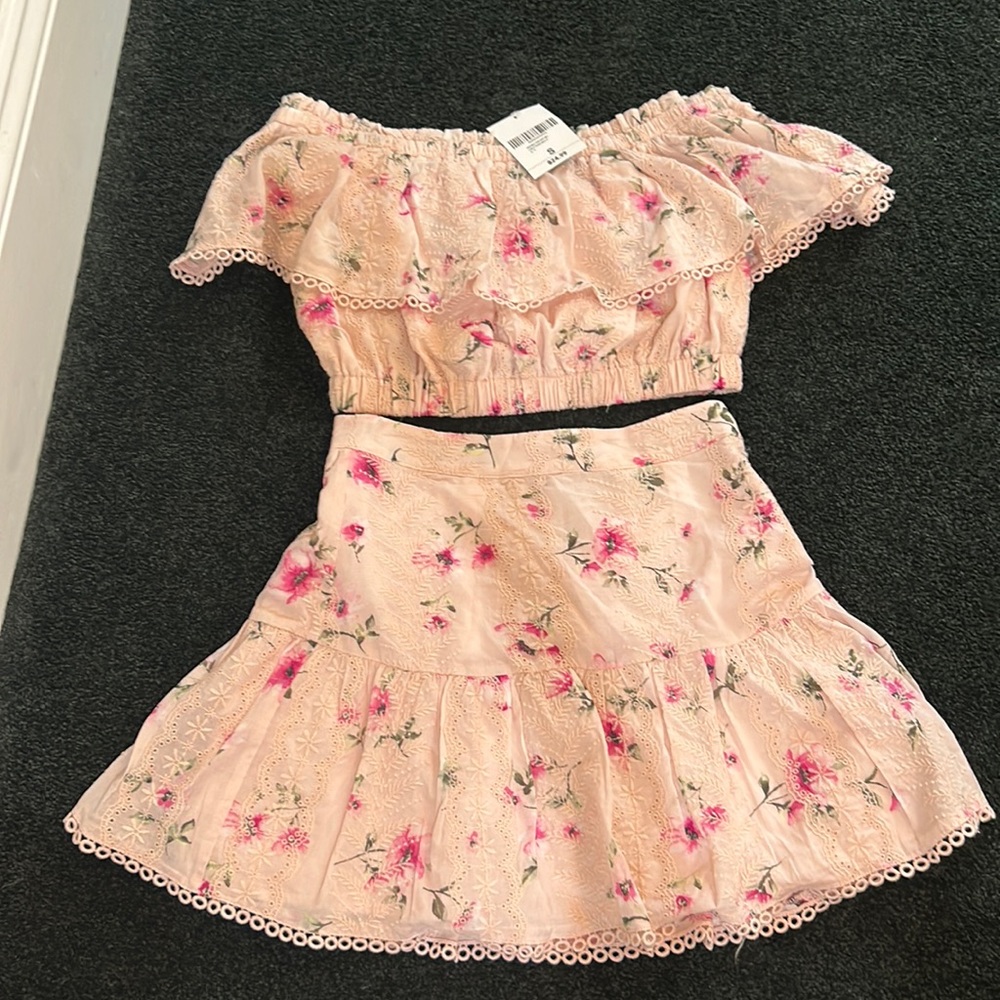 NWT f21 pink skirt set